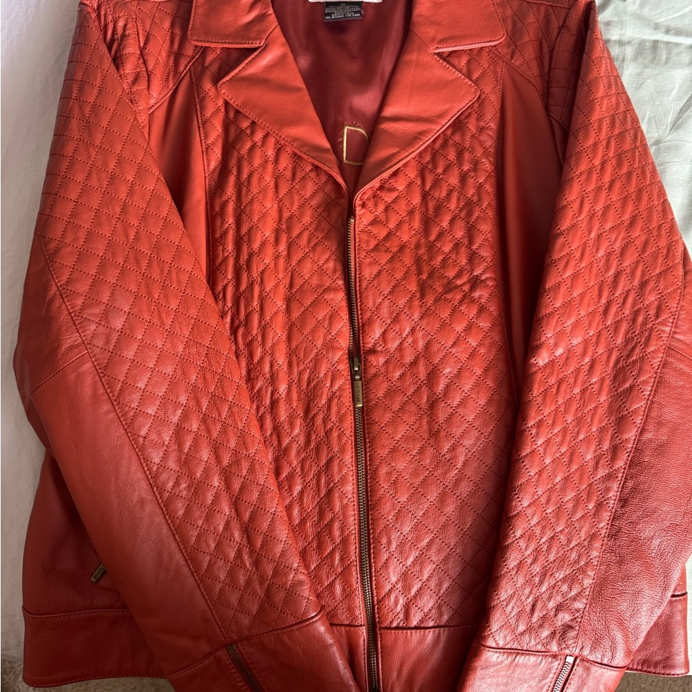 Bradley Bayou Red Quilted Leather Jacket